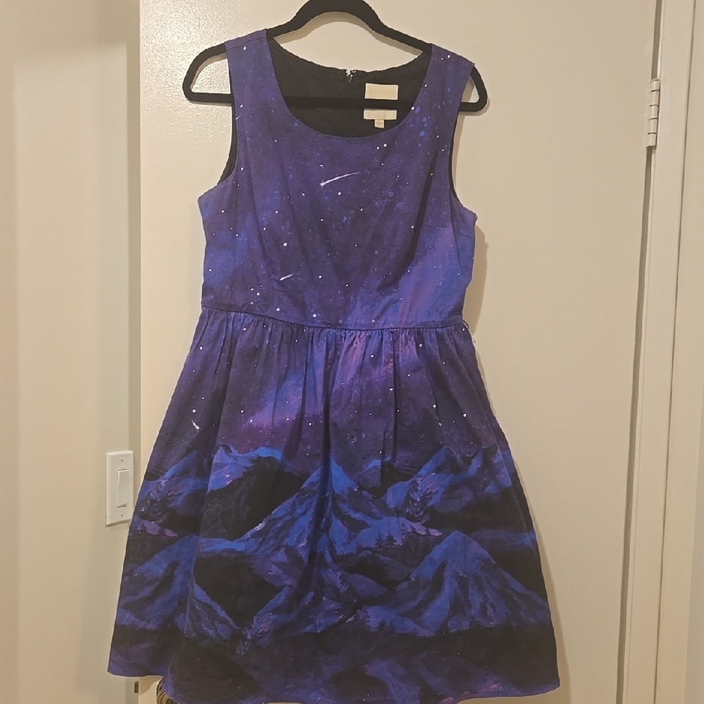 Galaxy Print Sleeveless Dress